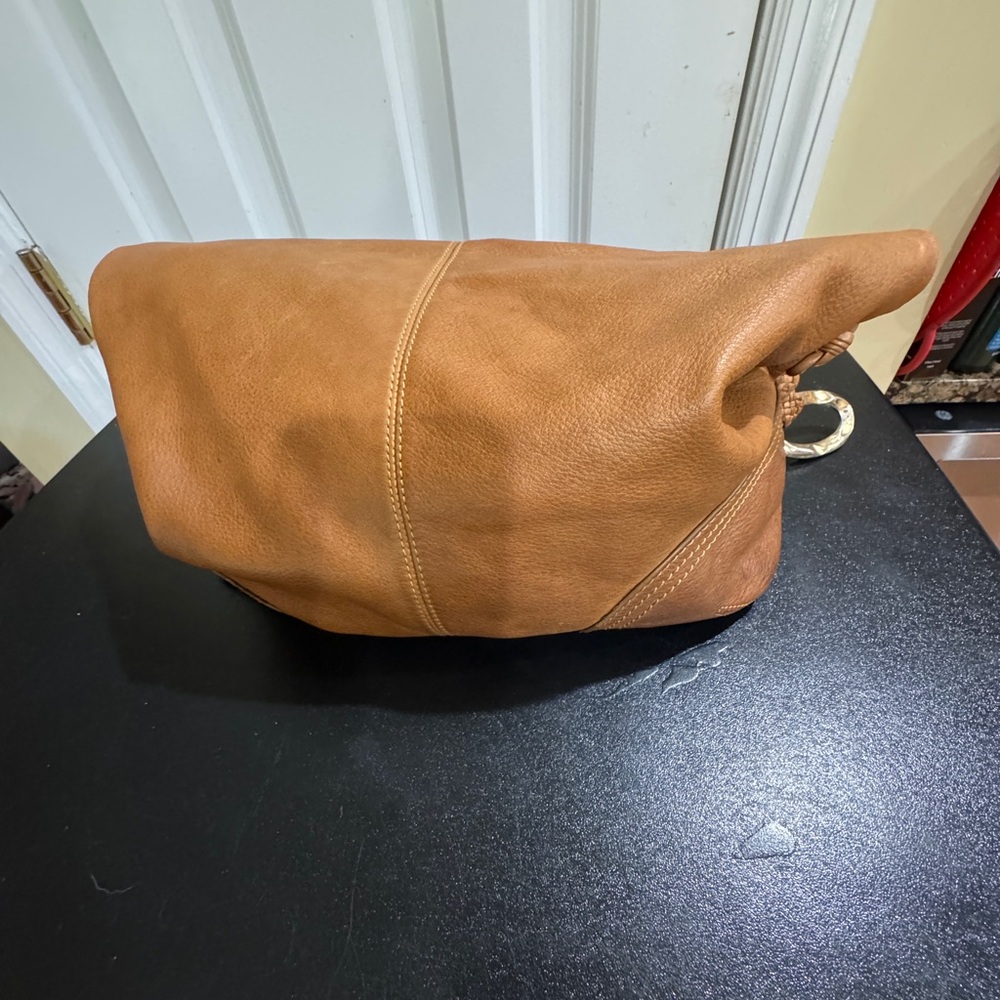 Sigrid Olsen Cognac Braided-Handle Leather Hobo - Picture 5 of 13